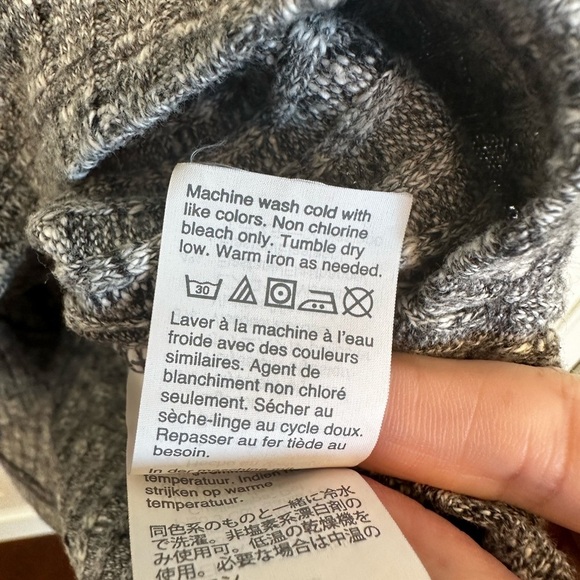 Madewell Women’s Grey Space Dye Ribbed Bubble along Sleeve Dress Sweater Knit - Picture 6 of 11